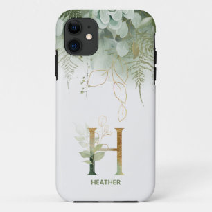 Monogram Letter H Greenery Case-Mate iPhone Case