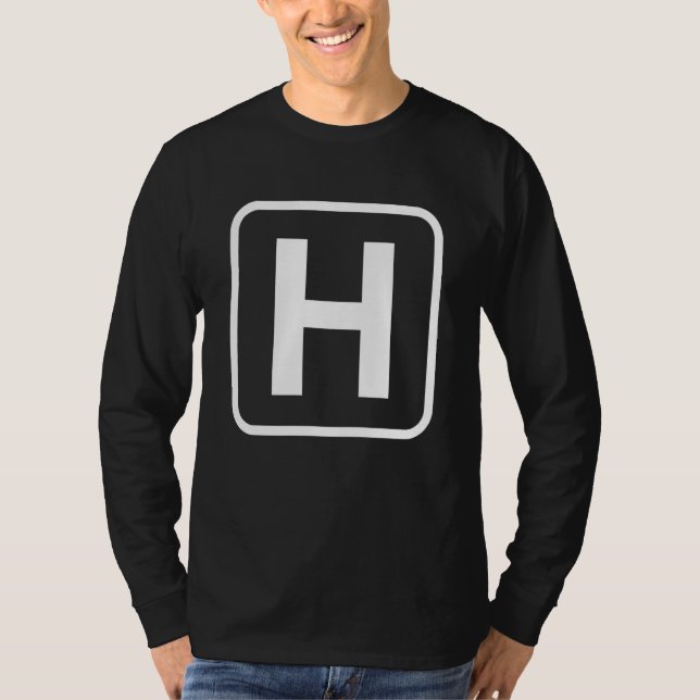 Monogram Letter H Initial Alphabet Monogrammed Wom T-Shirt (Vorderseite)