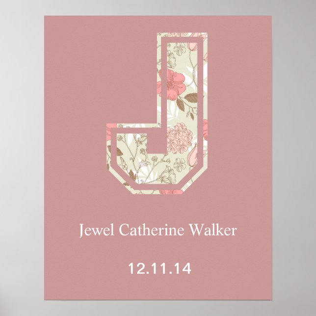 Monogram Letter J Poster (Vorne)