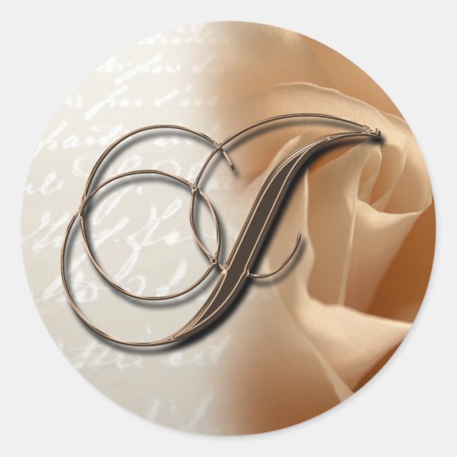 Monogram Letter J Wedding Envelope Sticker (Vorderseite)