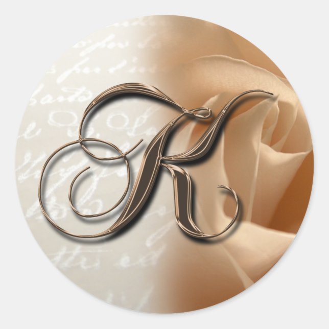 Monogram Letter K Wedding Envelope Sticker (Vorderseite)