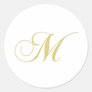 Monogram Letter M Golden Single Runder Aufkleber