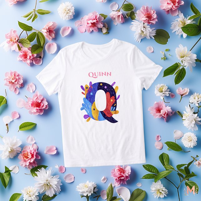 Monogram - Letter Q Artistic Birthday Gift Tri-Blend Shirt (Von Creator hochgeladen)