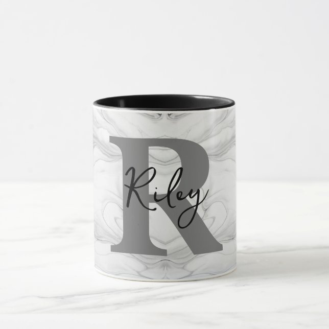 Monogram Letter R für moderne und klassische Marmo Tasse (Zentrum)