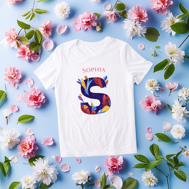 Monogram - Letter S Vibranstic Birthday Gift Tri-Blend Shirt (Von Creator hochgeladen)