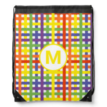 Monogram Letter Summer Fun Rainbow Kariert