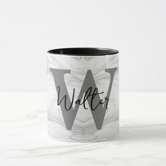 Monogram Letter W aus modernem und klassischem Mar Tasse (Zentrum)