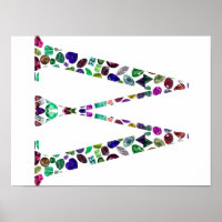 Monogram Letter W - Gemstone Initial Design