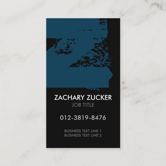 Monogram Letter Z Business Card Visitenkarte (Vorderseite)