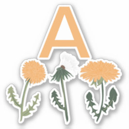 Monogram-Leuchter-Blume Orange Aufkleber