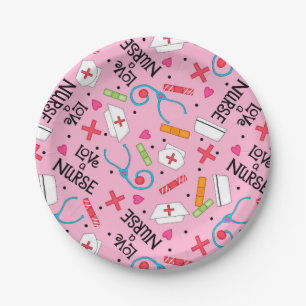 Monogram Liebe A Nursy Whimsy Art Pink Pappteller