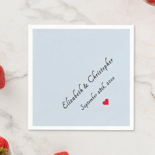 Monogram Light Dusty Blue Wedding Party Cocktail Serviette