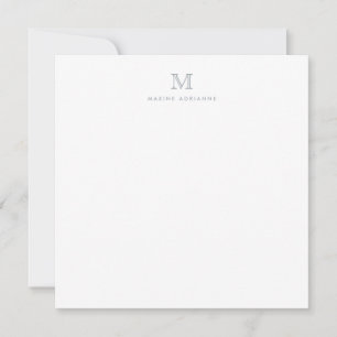 Monogram Light Gray Simple Modern Typografy Mitteilungskarte
