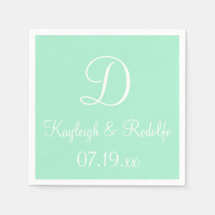 Monogram Light Mint Exklusives Farbpapier Napki Serviette