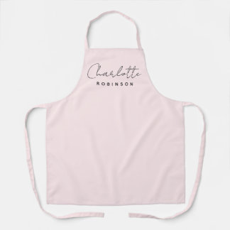 Monogram Light Pink Modernes Minimalistisches Eleg Schürze