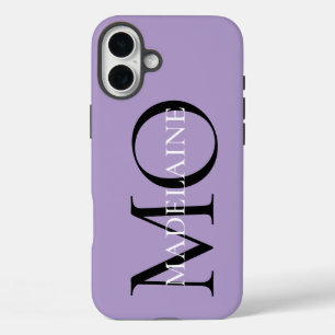 Monogram Lila Black Personal iPhone 16 Plus Hülle