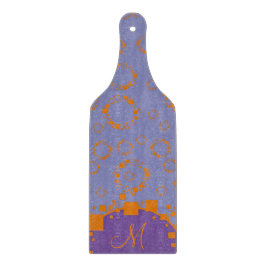 Monogram Lila Circle Squares Art Schneidebrett