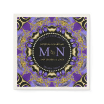 Monogram Lila Gold Diamond Lace Einzigartige Hochz