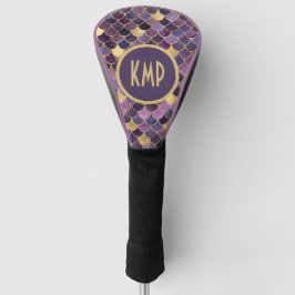 Monogram Lila Gold Mermaid Scales Golf Headcover