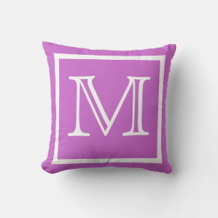 MONOGRAM Lila, helles, solides Kissen