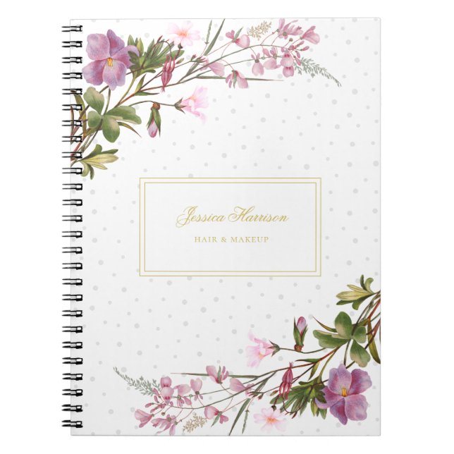 Monogram Lila Lilac Pink Bouquet Vintag Niedlich Notizblock (Vorderseite)