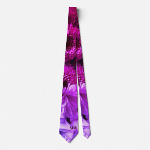 Monogram lila rosa bordeauxrot, blumenfett hell krawatte