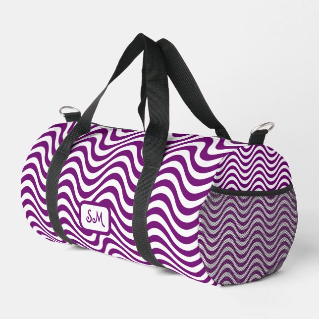 Monogram Lila White Stripes Psychedelic SM Duffle Bag (Rechte Ecke)