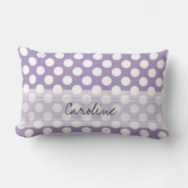 Monogram Lila White Trendy Fun Polka Dot Muster Lendenkissen