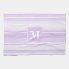 Monogram-Lilastreifen Geschirrtuch