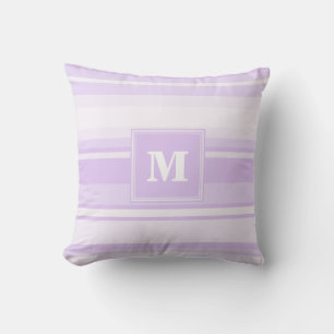 Monogram-Lilastreifen Kissen