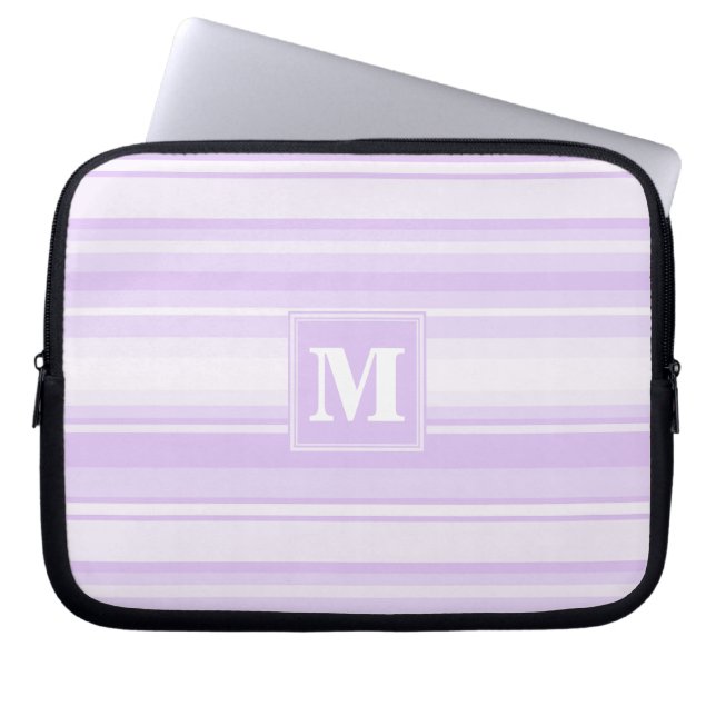 Monogram-Lilastreifen Laptopschutzhülle (Vorderseite)