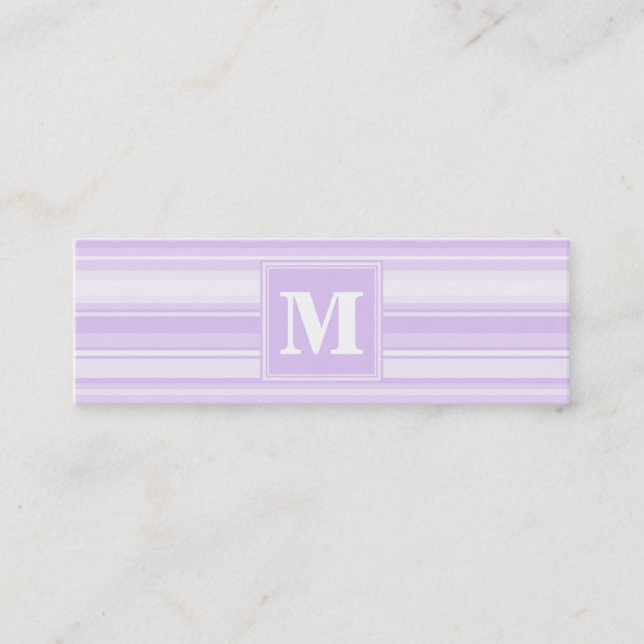 Monogram-Lilastreifen Mini Visitenkarte (Vorderseite)