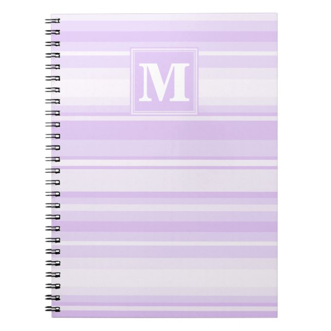 Monogram-Lilastreifen Notizblock (Vorderseite)