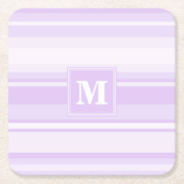 Monogram-Lilastreifen Rechteckiger Pappuntersetzer