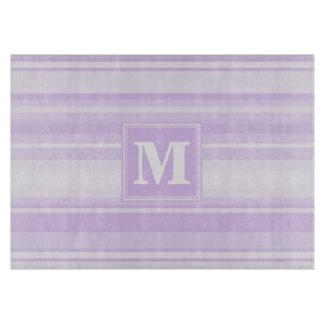 Monogram-Lilastreifen Schneidebrett (Vorderseite)