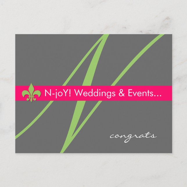Monogram Lilie Event-Planer Postcard #2 Postkarte (Vorderseite)