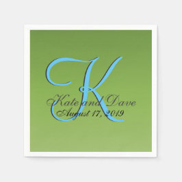 Monogram Lime Green Wedding Serviette