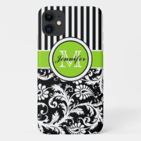 Monogram Limoner Schwarz-weiß gestreifter Damask i
