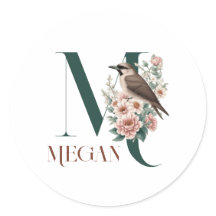 Monogram Little Bird Custom Personalisiert Initial