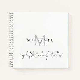 Monogram Little Book of Doodles Script Sketch Book Notizbuch