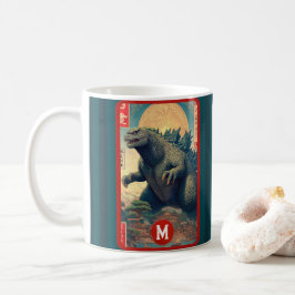 Monogram Lizard Monster Retro Bold Cool Kaffeetasse