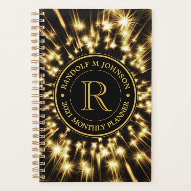 Monogram Logo 2021 Shooting Stars Gold Black Planer (Vorderseite)