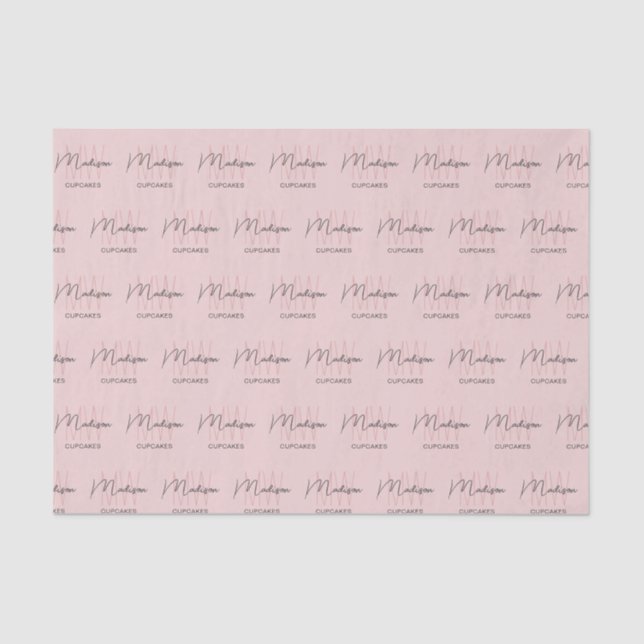 Monogram Logo Bakery Pink Seidenpapier (Vorderseite)