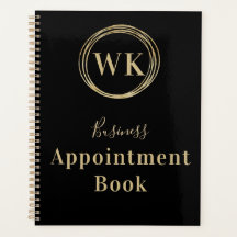 Monogram Logo Black Gold Business Termin Buch