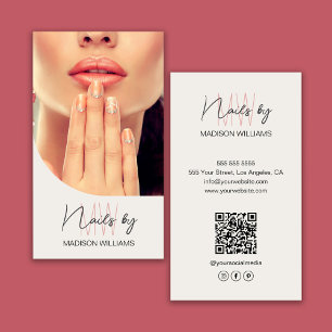 Monogram Logo Foto Nail Artist Visitenkarte