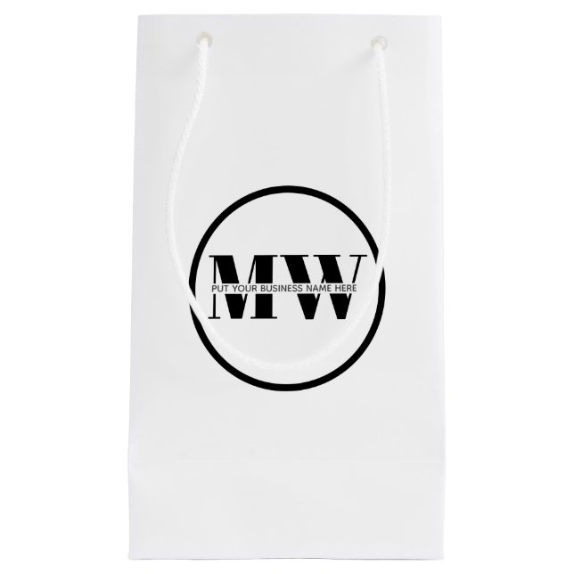 Monogram-Logo für Schwarz/Weiß-Firmennamen Kleine Geschenktüte (Vorderseite)