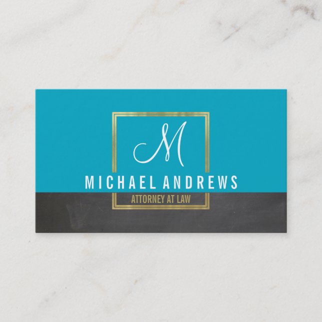 MONOGRAM LOGO Moderne, intelligente Goldbox, Aquak Visitenkarte (Vorderseite)