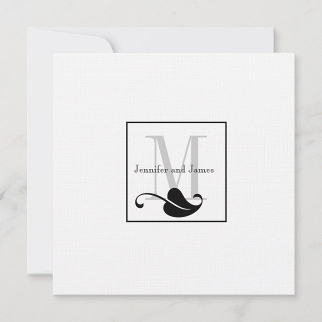 Monogram Logo-Namen für benutzerdefinierte Einladu Einladung (Vorderseite)