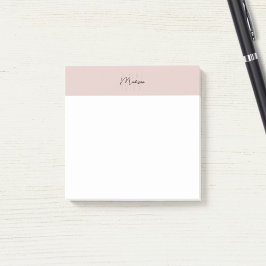 Monogram Logo Rosa Modern Minimalistisch Post-it Klebezettel