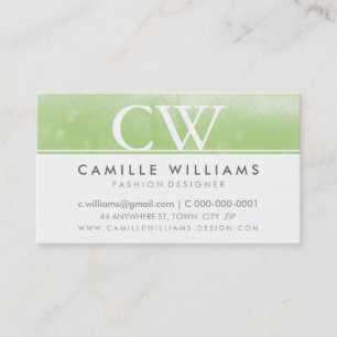 MONOGRAM LOGO whimsical ombre Aquarell grün Visitenkarte